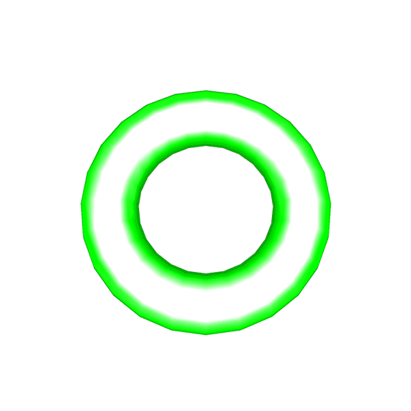 Using a torus that rotates and changes colour depending on which key is pressed.