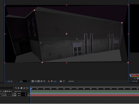 This is a screenshot of my projection mapping process. I followed the tutorials and was keystoning the sides of the building.