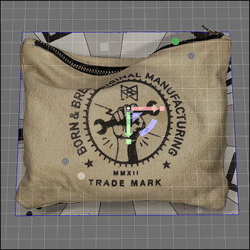 Image of the scanned bag in Meshmixer. I was very impressed with how clear the textures looked.